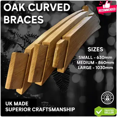 Oak Curved Brace made by acorn to oak framing