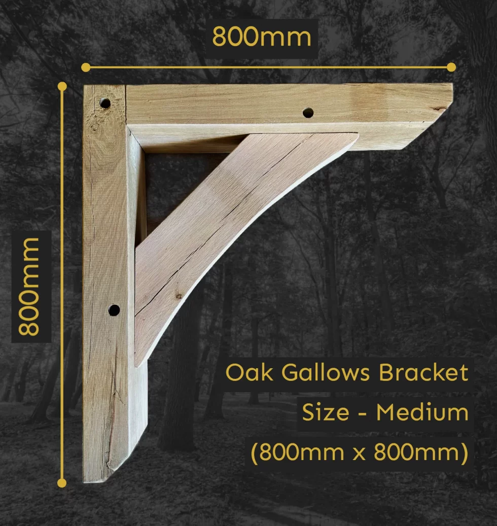 Medium Oak Gallows Bracket 800mm size