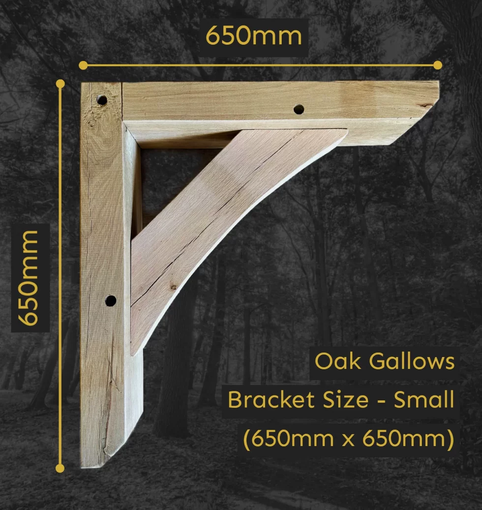 Small Oak Gallows Bracket 650mm size