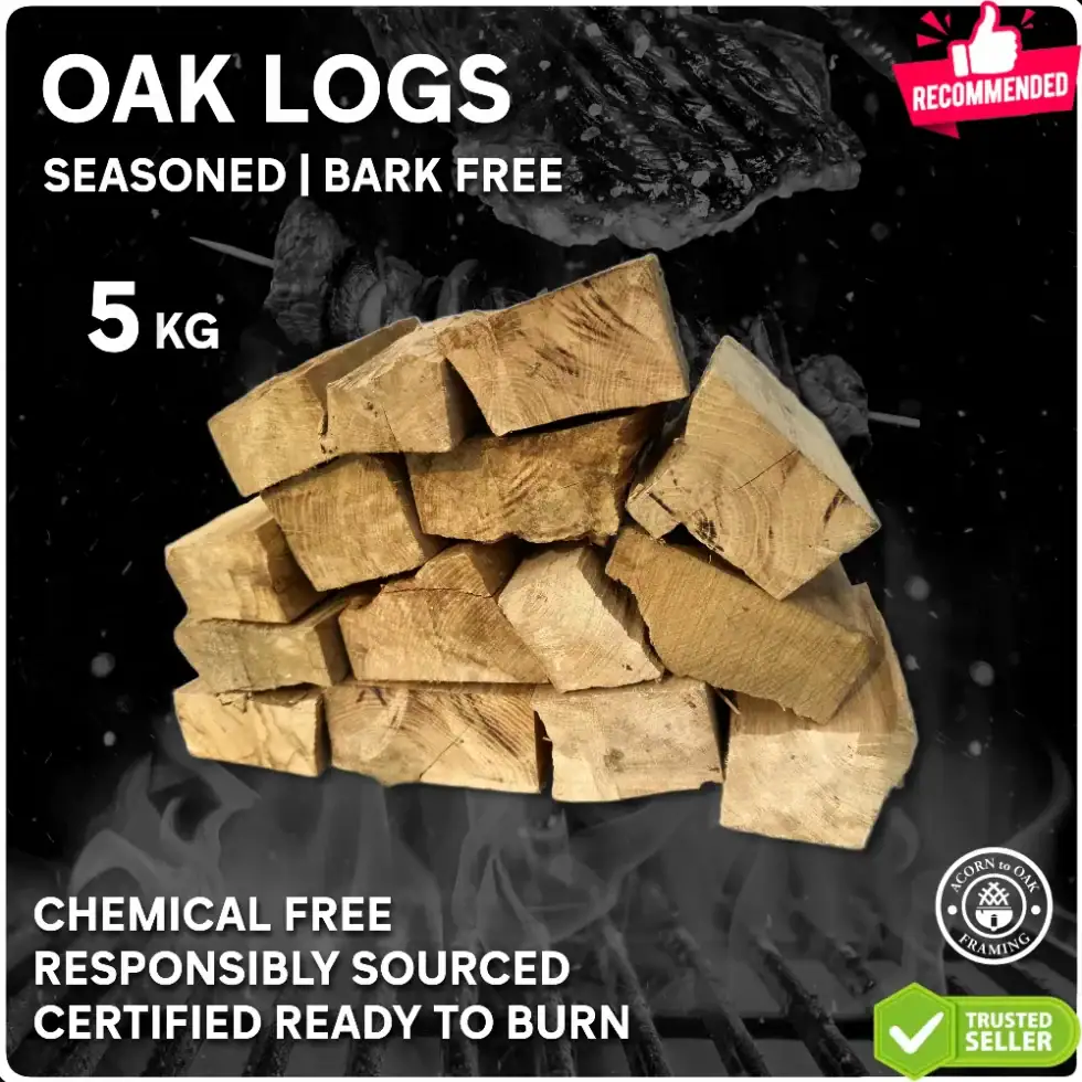 5kg Seasoned Oak Logs, no bark