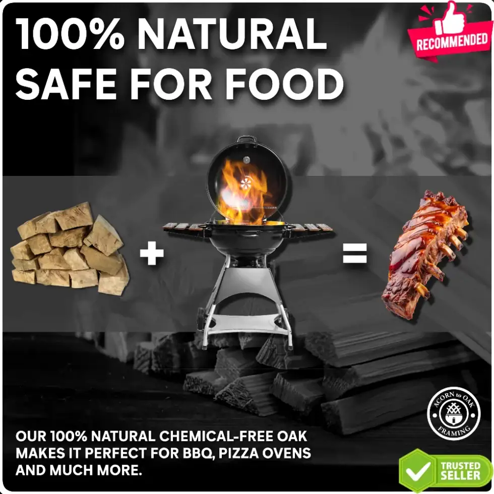 Seasoned Oak Logs, no bark, safe firewood for bbq