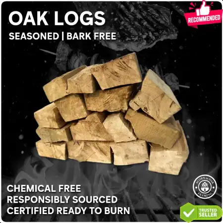 Seasoned Oak Logs for burning free from bark