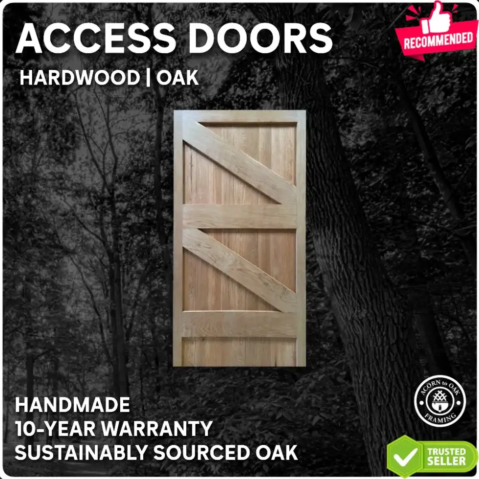 Solid Oak Access Door by Acorn to Oak Framing